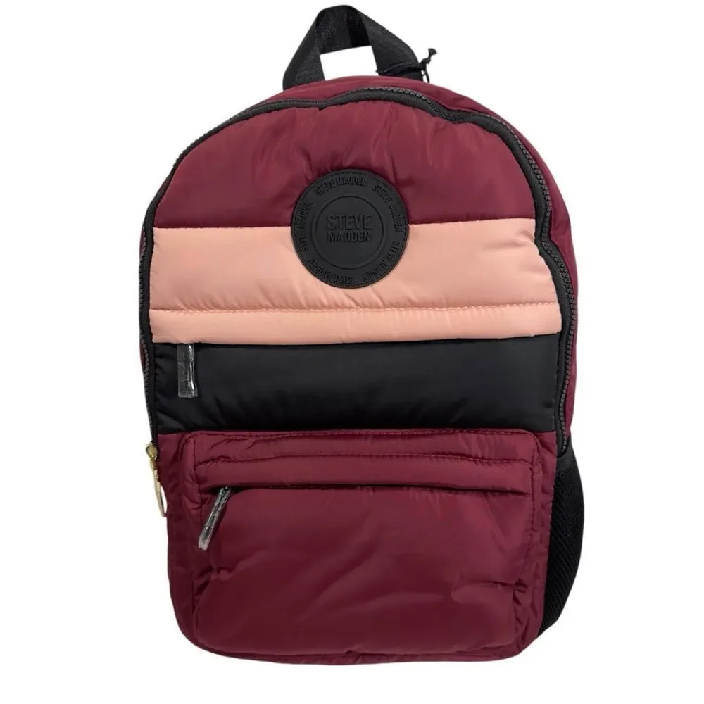 STEVE MADDED QUILTED WINE‎ MULTI LARGE BACKPACK NWT